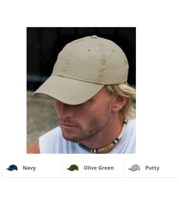 Result RC054 Washed Fine Line Cotton Cap